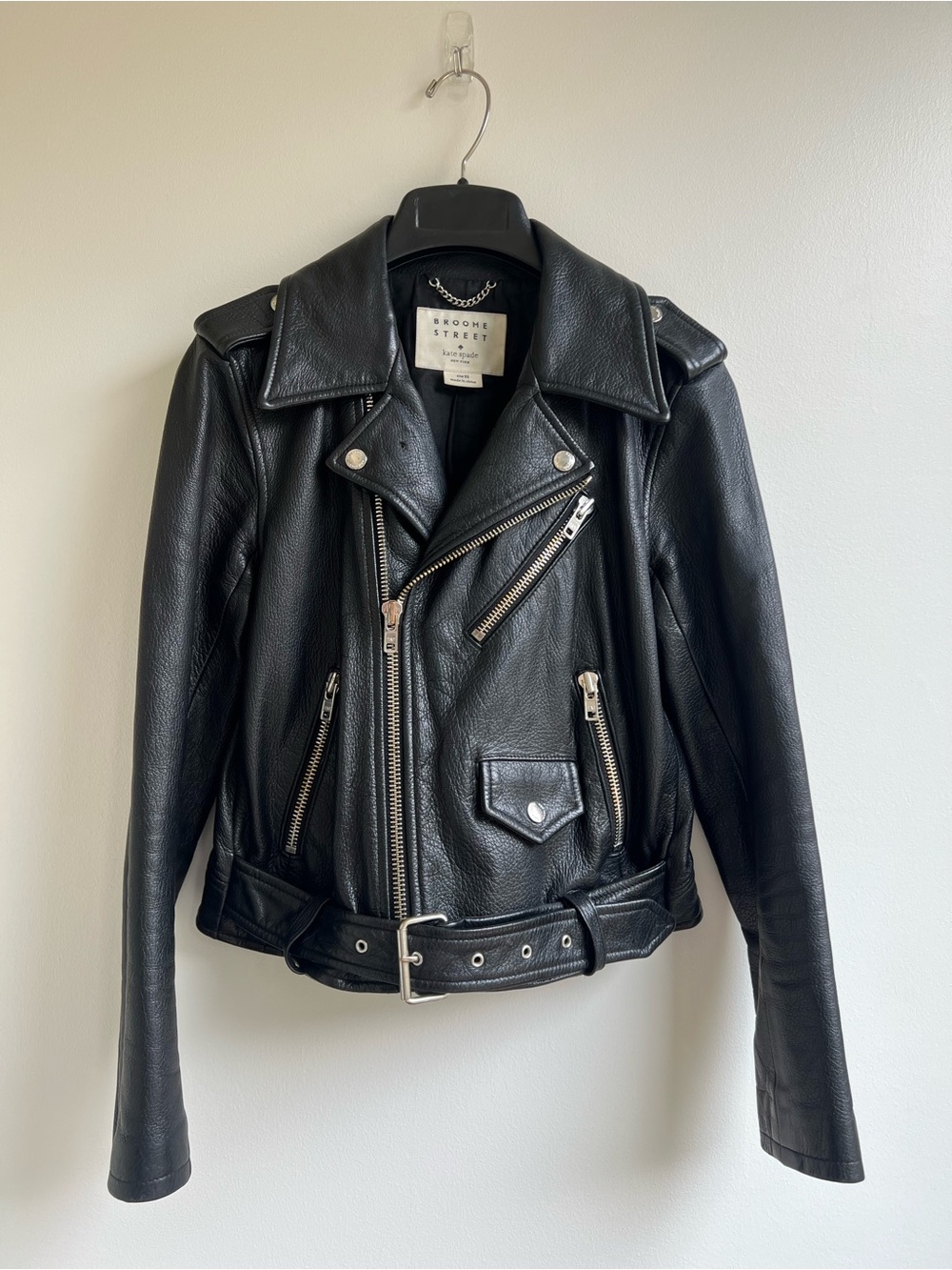 Kate Spade Broome Street Black Leather Biker Jacket